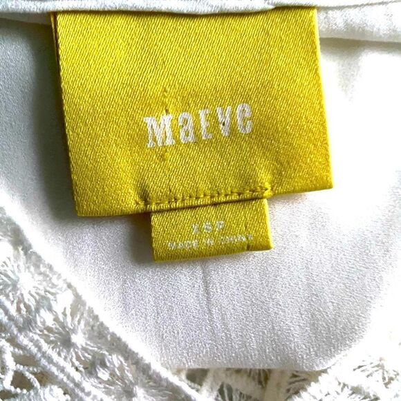 Maeve Boho Tiered Lace Crochet Tunic Top Ivory White Women’s Size Extra Small XS - Picture 9 of 9